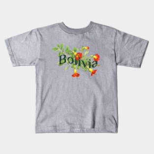 Bolivia Vintage Botanical Illustration Kids T-Shirt